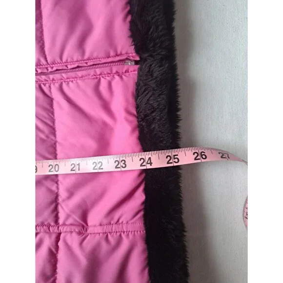 Spyder Women's Midweight Pink Jacket with Black Fur Trim Size 10 - Picture 10 of 11
